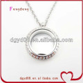 Magnet open glass locket necklace